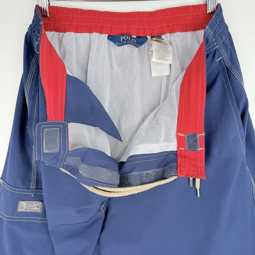 Polo Ralph Lauren Mens Navy Blue Cargo Swim Trunks Board Shorts Pony Logo XL